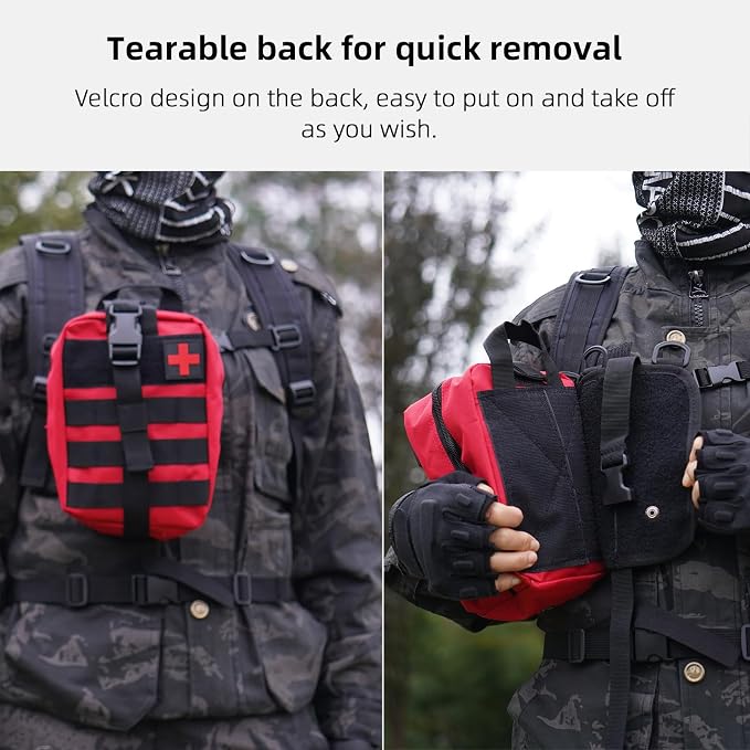 IFAK Trauma Kit, Molle Pouch Emergency Survival Kit, 6” Israeli Straps - Image 4