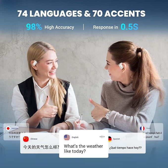 AI Translator Earbuds Translation Earbuds Real-Time 98% Accuracy 0.5s Response - Image 3