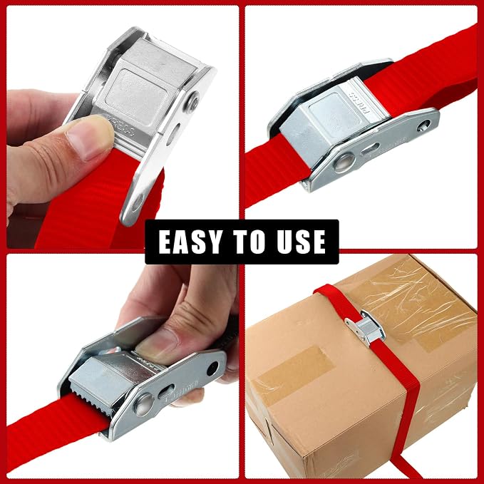 16 Pcs Cambuckle Tie Down Straps 1763lbs Break Strength Securing Straps 1'' x - Image 4