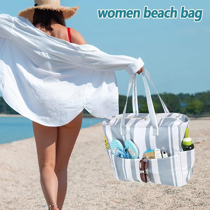LEDAOU Beach Bag Waterproof Sandproof Women Tote Bag Pool Bag - Image 4