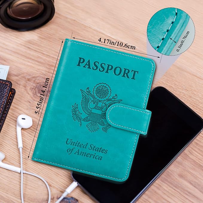 TIGARI Passport Holder for Travel Women Men, PU Leather Waterproof RFID - Image 6