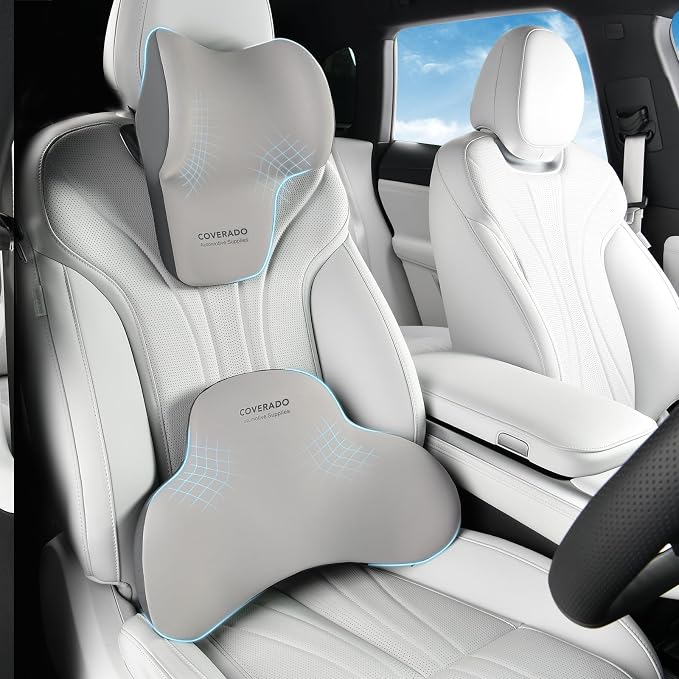 Coverado Lumbar Support and Headrest Pillow by COVERADOAUTO