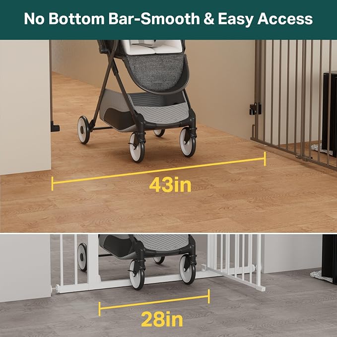 Cumbor 29.2–43" Baby Gate for Stairs, Wall-Mounted, Expandable No Bottom Bar - Image 8