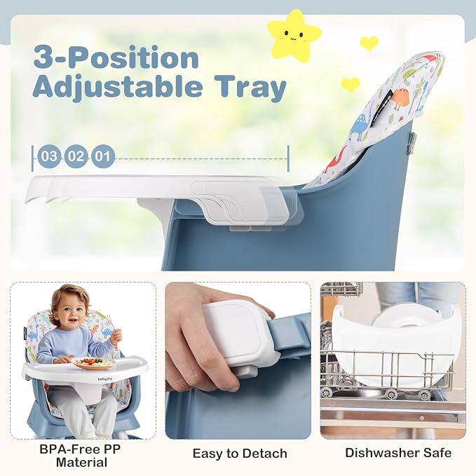 BABY JOY 16 in 1 High Chair, Convertible Baby Highchair - Image 7