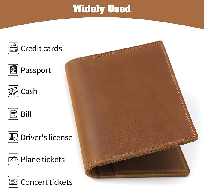 Jack&Chris Leather Passport Holder, Handmade Passport cover, Travel Wallet - Image 5