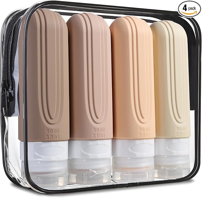 Travel Bottles for Toiletries, Tsa Approved 3oz Travel Size Containers BPA Free by Mrsdry