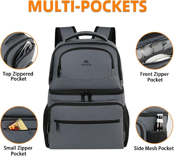MATEIN Cooler Backpack, 26 Cans Insulated Lunch Backpack - Image 5
