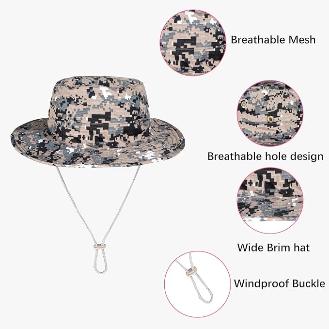 Sun Hats for Men Women Boonie Hat Foldable Fishing Hat UPF 50+ Bucket Hat for - Image 4