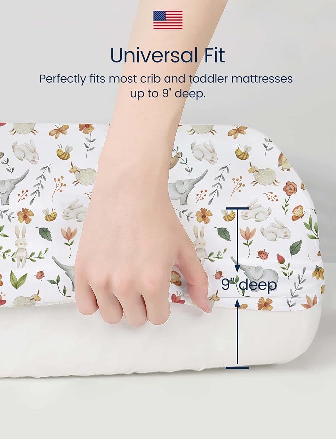 TotAha Crib Sheets for Boys Girls, Premium Soft Crib Mattress Fitted Sheet - Image 5