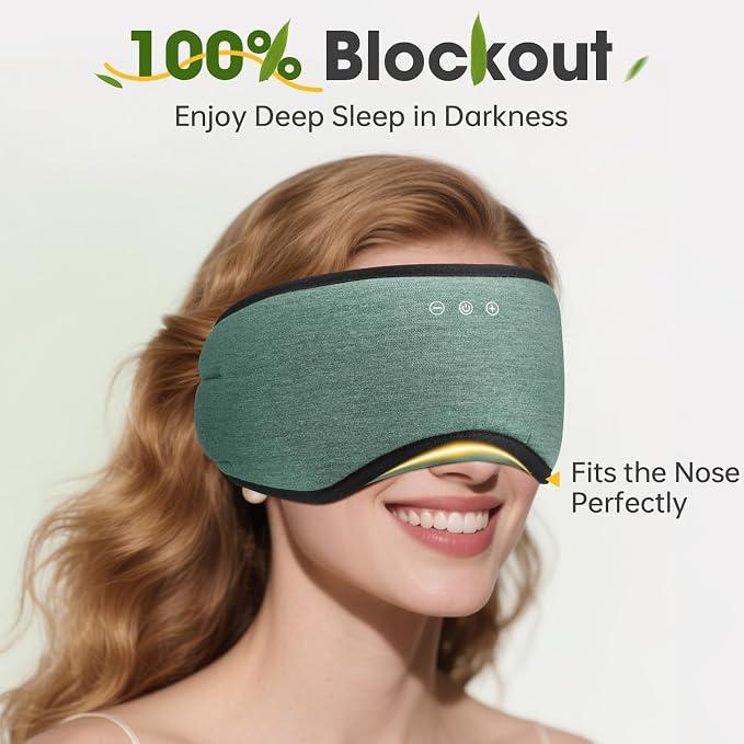 Sleep Headphones with Bluetooth 5.4 Sleep Mask, Bamboo Cotton Music Wireless - Image 4