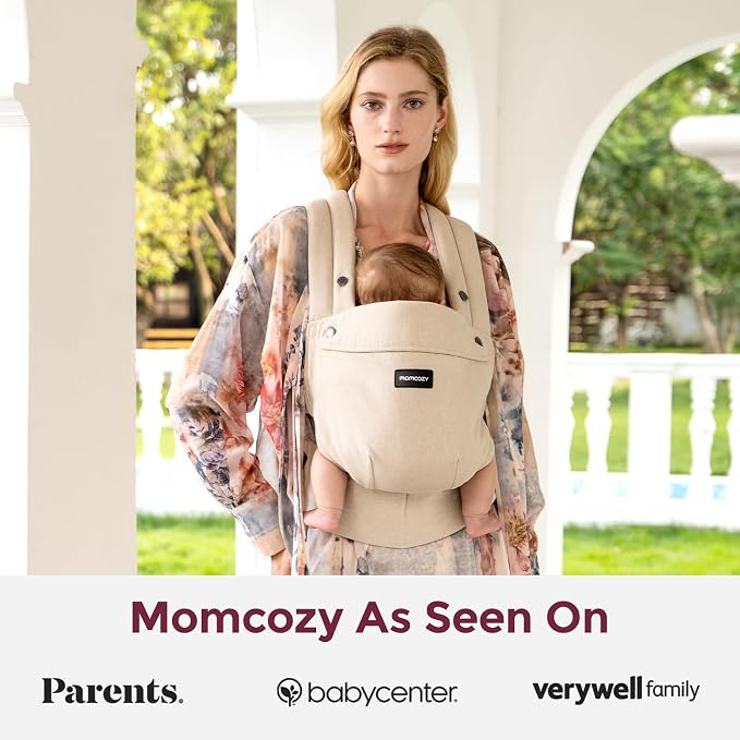 Momcozy Baby Carrier with Natural Cotton Linen, Built to Last, Ergonomic Design - Image 6
