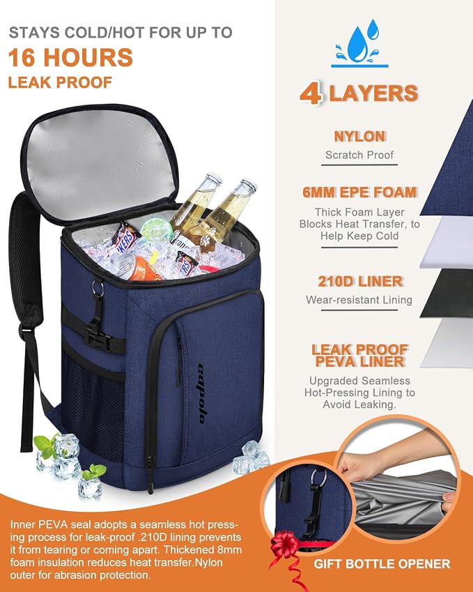Capolo 36/45 Cans Cooler Backpack Insulated Waterproof - Image 4