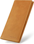 VISOUL Mens Leather Long Checkbook Bifold Wallets by VISOUL