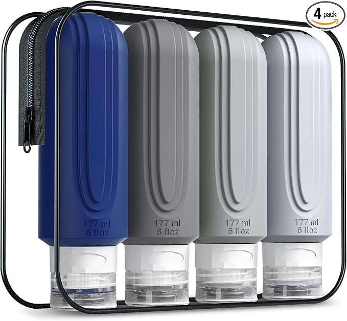 Travel Bottles for Toiletries, Large 6oz Oversize Containers, BPA Free Leak by Mrsdry