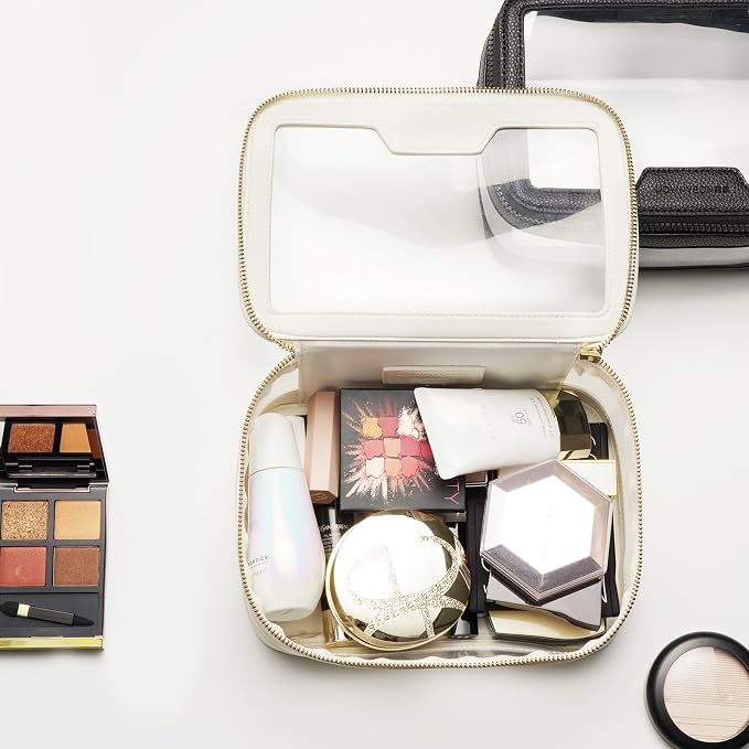 ROWNYEON Clear Makeup Case Toiletry Bag Multipurpose Travel Makeup Train Case - Image 2