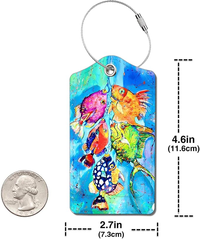 2 Pack Luggage Tag for Suitcase, Cute Unique Leather Bag Tags Identifiers - Image 4