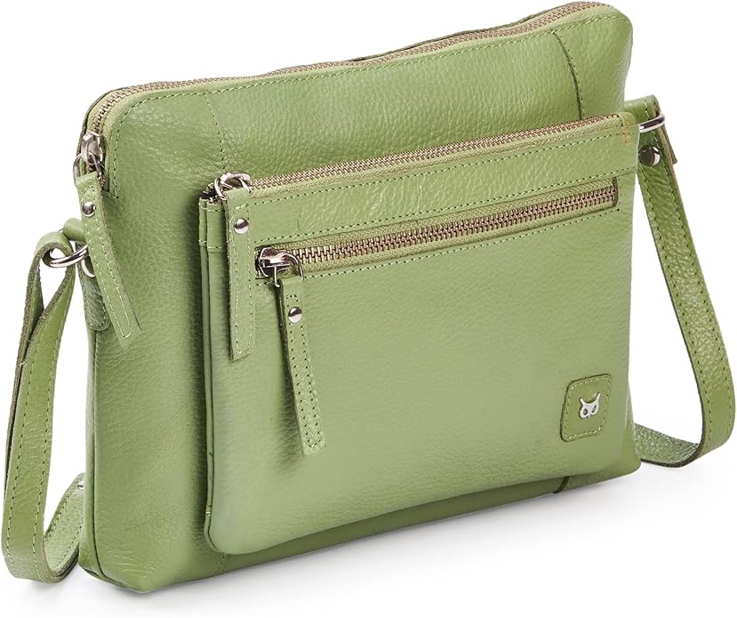 Wise Owl Accessories Small Soft Pebbled Real Leather Crossbody Handbags Purses by WiseOwlAccessories