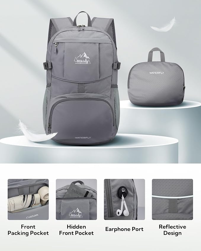 WATERFLY Hiking Foldable Daypack Backpack: 25L Ultra Lightweight Packable - Image 3
