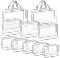 TISRATOK 10 PCS Clear Travel Makeup Toiletry Bag, Plastic PVC Cosmetic TSA by TISRATOK
