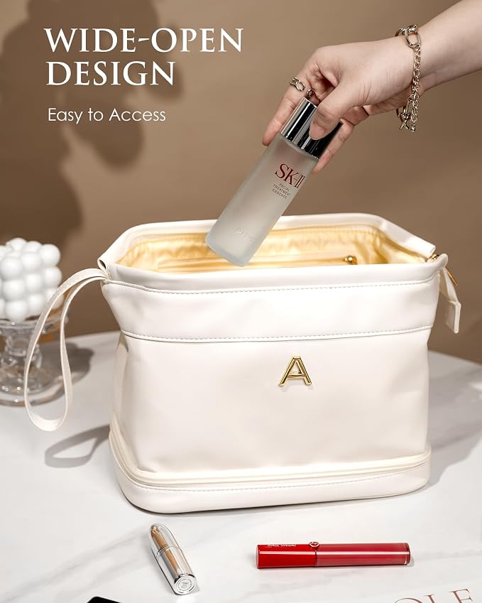 Travel Essentials for Friends Female Mom, Personalized Makeup Bag, Double Layer - Image 3