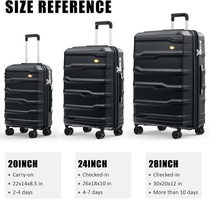 24 Inch Luggage with Spinner Wheels, Hard Shell Suitcase, Lightweight PP - Image 8