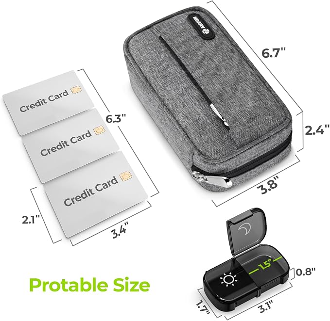 AUVON Canvas Bag XL Weekly Pill Organizer 2 Times a Day, Travel Pill Box 7 Day - Image 7
