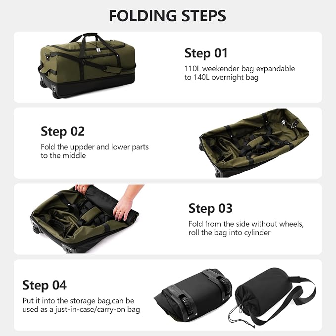 CONTAIL 32" Soft-Sided Rolling Duffle Bag - Image 4