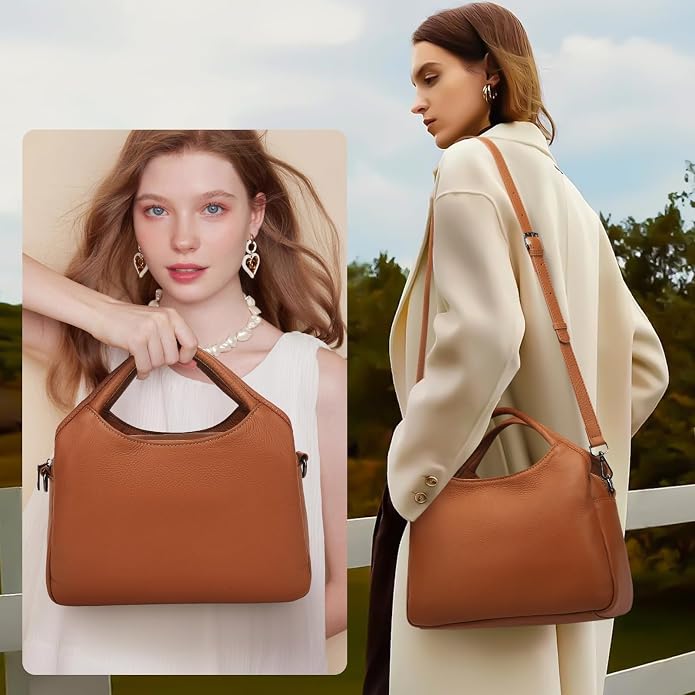 KOGTLA Genuine Leather Purses for Women, Crossbody Shoulder Bags - Image 2