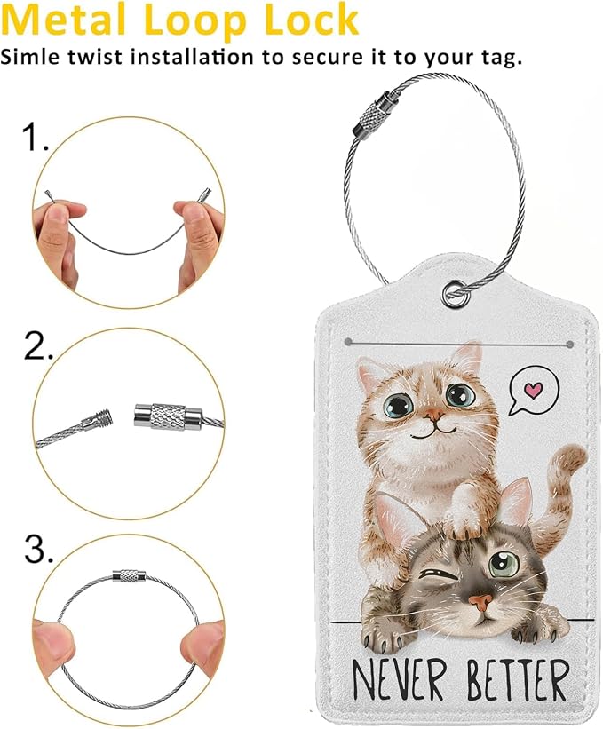 Cats in Love 2-Pack Luggage Tags - Image 3