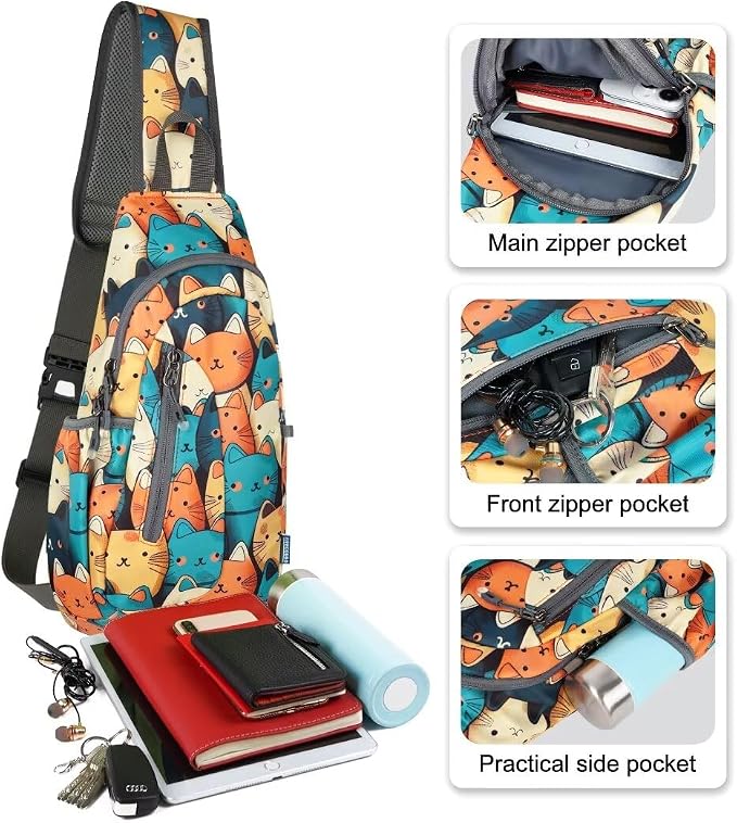 TITECOUGO Small Sling Bag, Lightweight Crossbody Backpack - Image 2