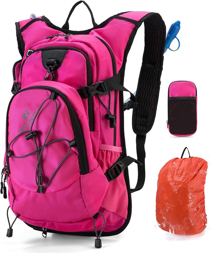 Hydration Backpack Pack with 2L Water Bladder 18L Hiking Backpack Women Men by REINOS+OUTDOOR