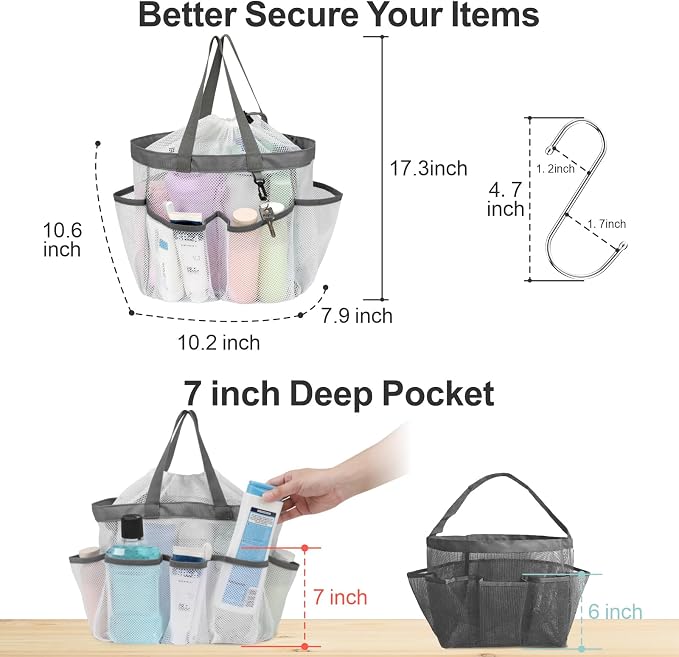 F-color Mesh Shower Caddy Portable - Image 5