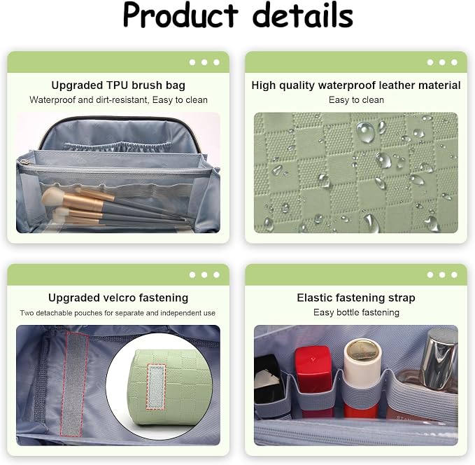 Travel Makeup Bag Organizer Cosmetic Bag: 3 Pcs Set Make up Bags - Image 4