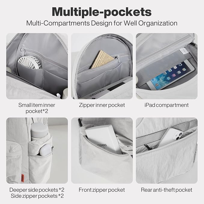 mixi Outdoor Lightweight Backpack Casual Carry On Laptop Backpack Travel Bookbag - Image 9