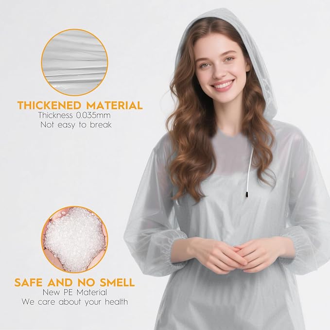 Bruvoalon 6 & 20 Pack Disposable Rain Ponchos - Image 4