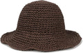 Womens Wide Brim Straw Sun Hat Foldable Floppy Crochet Beach Hat by Voilipex