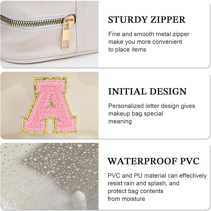YOOLIFE Initial Travel Makeup Bag Pouch - Image 5