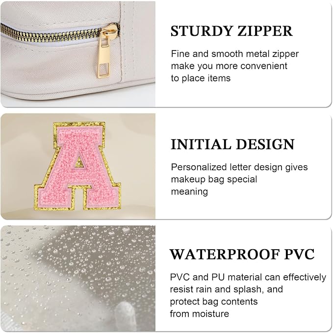 YOOLIFE Initial Makeup Bag Travel Toiletry Bag - Image 5