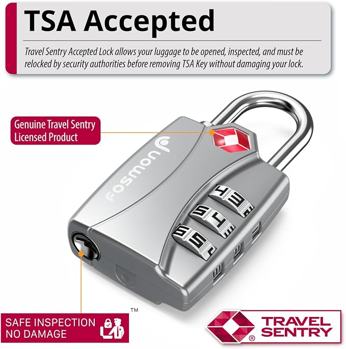 Fosmon TSA Approved Locks for Luggage. Suitcase Locks - Image 2