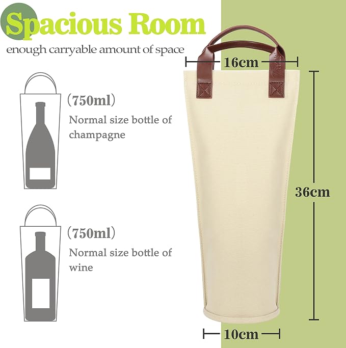Tirrinia Single Wine Carrier Tote, Insulated Cooler Bag - Image 3