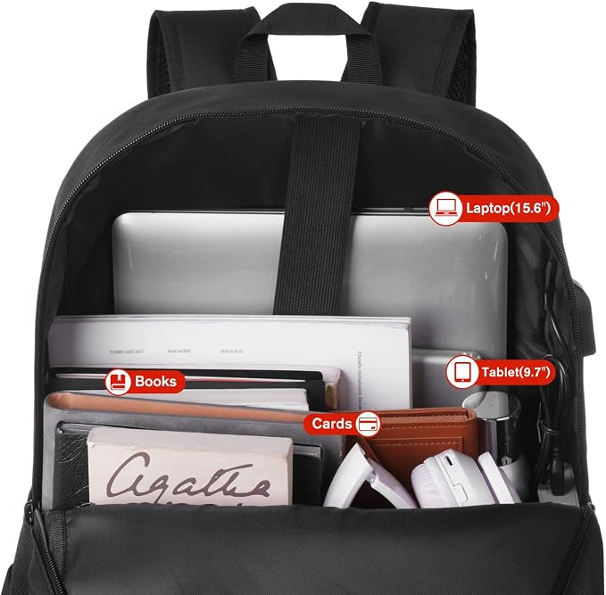 17 Inch Backpack for School Business Travel, Computer Bookbag Schoolbag for - Image 5