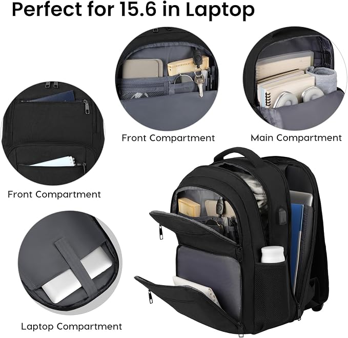 Backpack for Men and Women, School Backpacks for Teen Boys Water Resistant TSA - Image 3