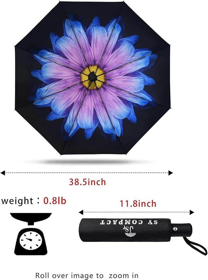 SY COMPACT Travel Umbrella Windproof Automatic Umbrellas Small Compact UV Sun - Image 2