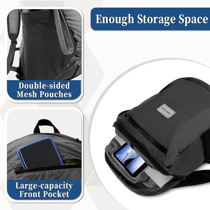 Hiking Daypack - Lightweight & Water-Resistant Portable Backpack - Image 5