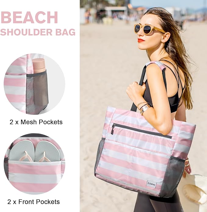 G4Free Beach Bag, Waterproof Sandproof Beach Tote Bag, Large Capacity Foldable - Image 4