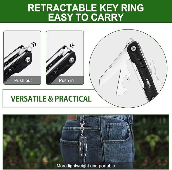 NexTool Mini Sailor S11 Keychain Multitool, 11-in-1 Compact EDC Pliers - Image 3