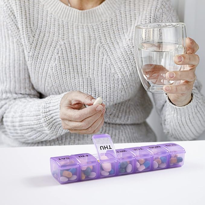 Small Pill Organizer 2 Times a Day, 2 Pack 7 Day Pill Box 1 Time a Day - Image 7
