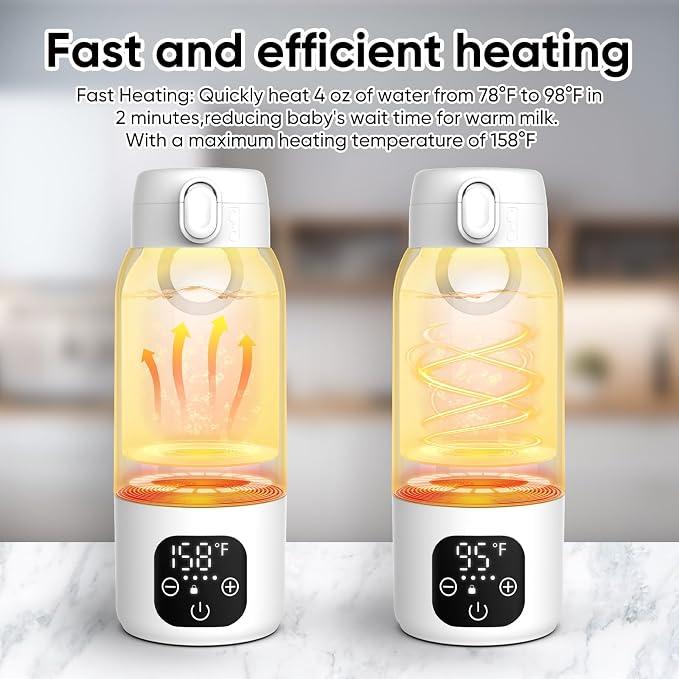Bottle Warmer, Maypott Portable Fast Heating Bottle Warmer - Image 7