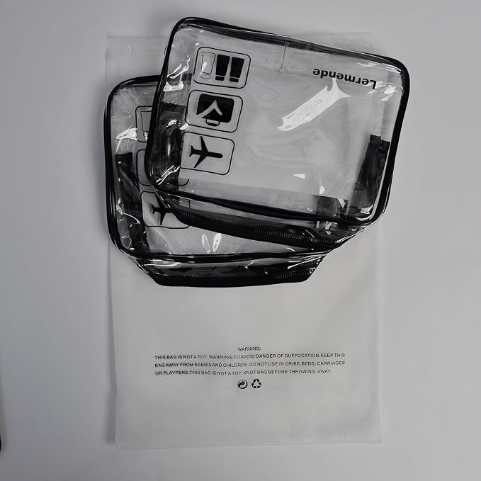 Lermende 2pcs Clear Toiletry Bag TSA Approved Travel Bag, Carry On - Image 8