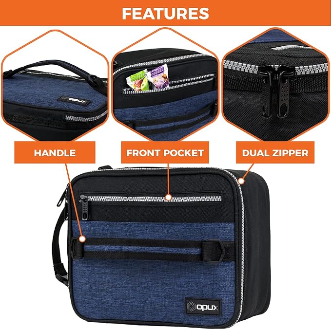 opux Insulated Lunch Box for Men Women Adult, Compact Lunch Bag for Kids Boy - Image 6